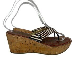 Sam Edelman 6 Romy zebra thong wedges